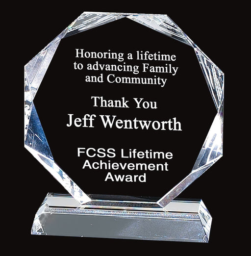 Crystal Faceted Octagon Award