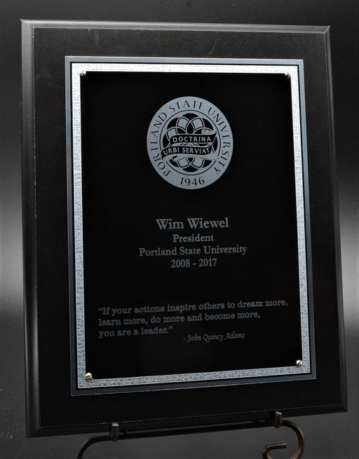 Textured-Silver Black Economy Plaque