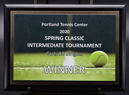 Tennis Sports Plaque with Full Color imprint