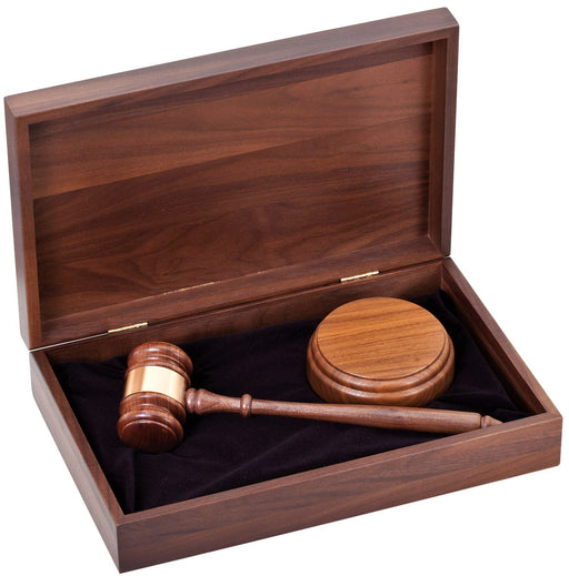 10" Walnut Gavel and 4" Sounding Block