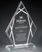 Contour Diamond Glass Award with silver lined accents