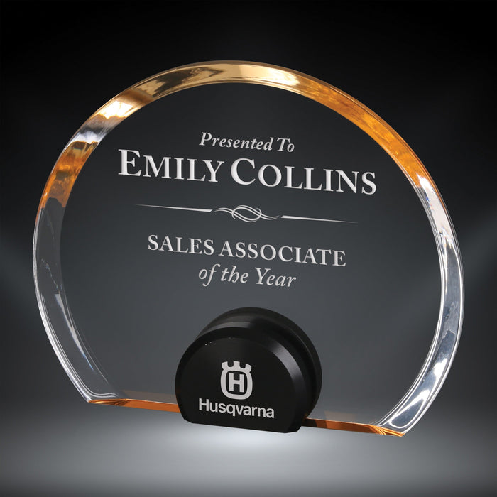 Halo Circle Acrylic in Black Stand