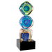 Stacked Blocks Art Glass Award with Square Black Glass Base