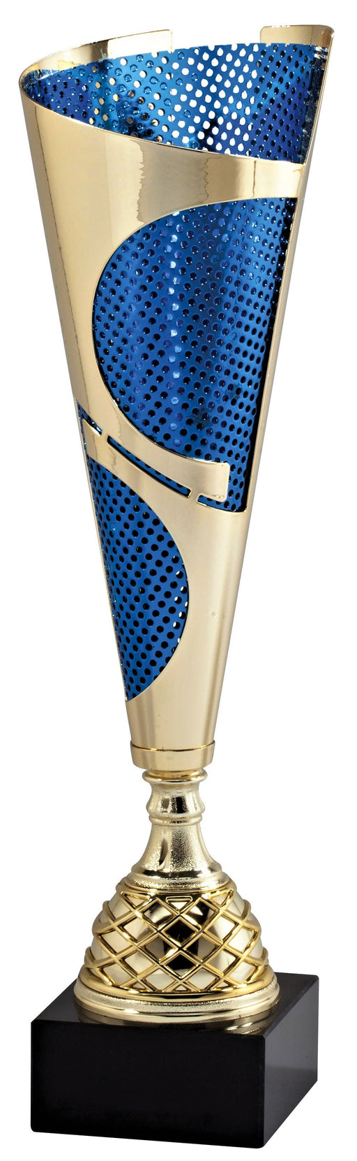 Gold/ Blue Metal Mesh Trophy Cup