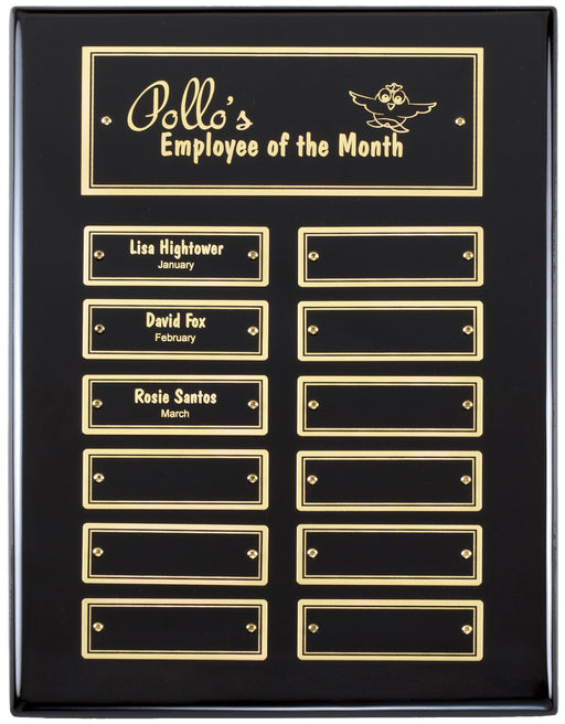 Black Finish Perpetual Plaque