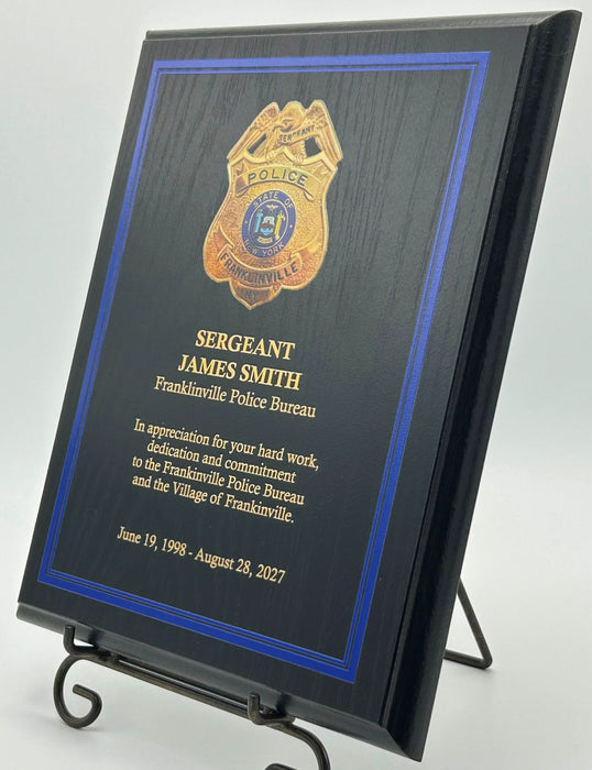 Black Police Badge Plaque