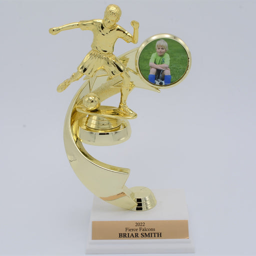 Junior Soccer Trophy with Picture - Boy