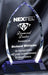 Spear Shaped Crystal Award on Blue Base