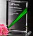 Emerald green or Indigo blue Danbury Rectangle Crystal Award