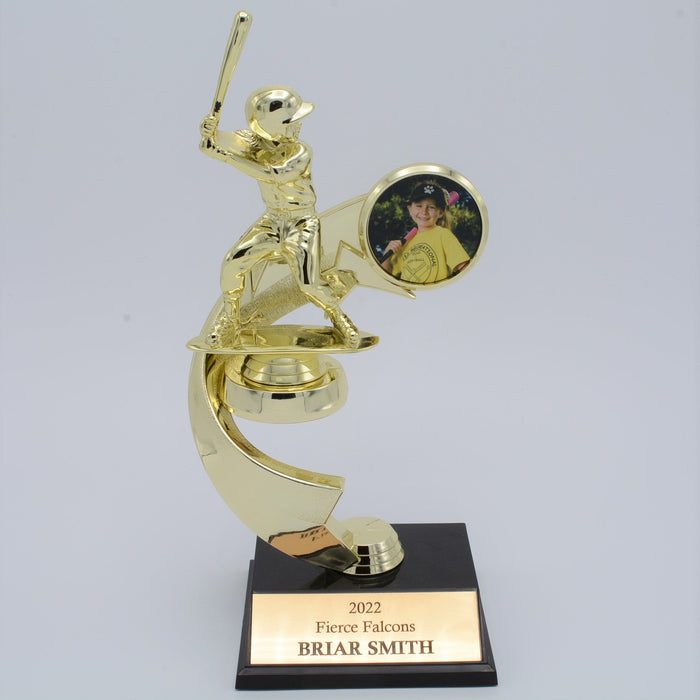 Junior Baseball Trophy with Picture - Girl