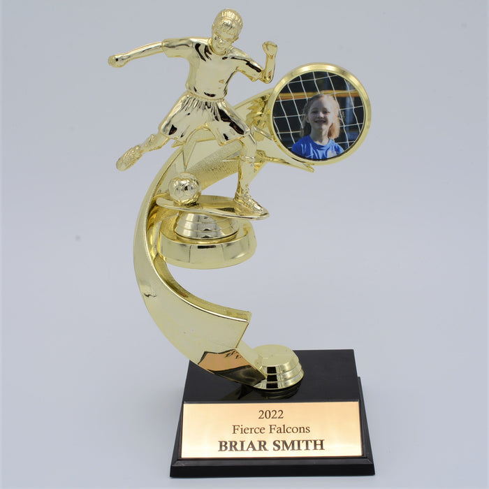 Junior Soccer Trophy with Picture - Girl