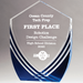 Shield with Blue Stripes Acrylic Award