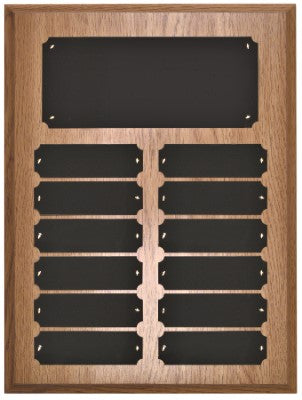 12 Plate Oak Finish Perpetual Plaque