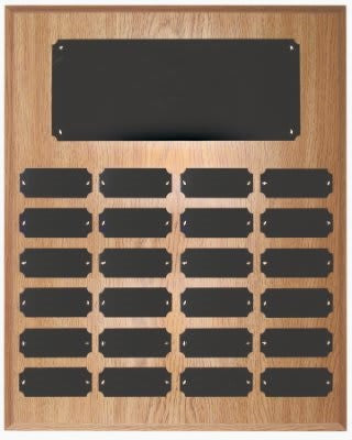 Oak Finish 24 Plate Perpetual Plaque