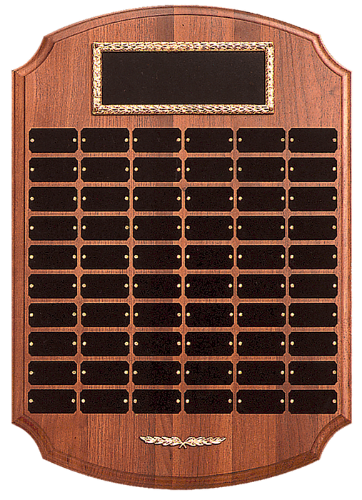 14" x 20" American Walnut 60 Plate Perpetual Plaque