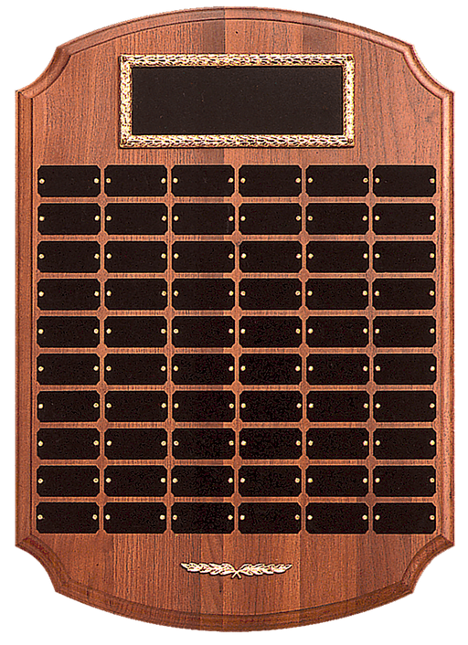 14" x 20" American Walnut 60 Plate Perpetual Plaque