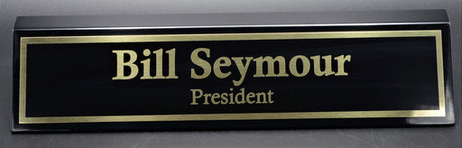 Namebar - Black Piano Finish with Black/ Gold Engraving Plate