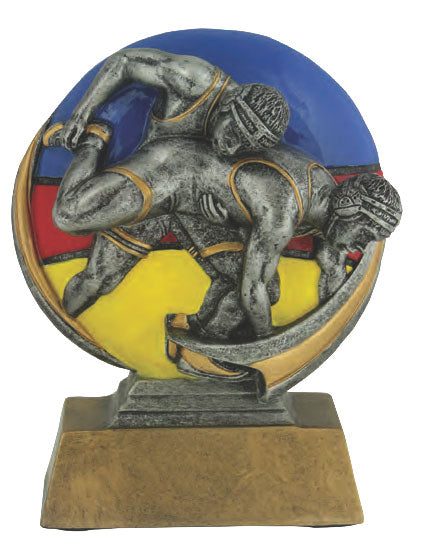 Wrestling Colored Resin Trophy