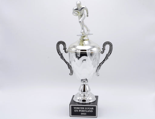 Silver Cup Trophy with lid and topper