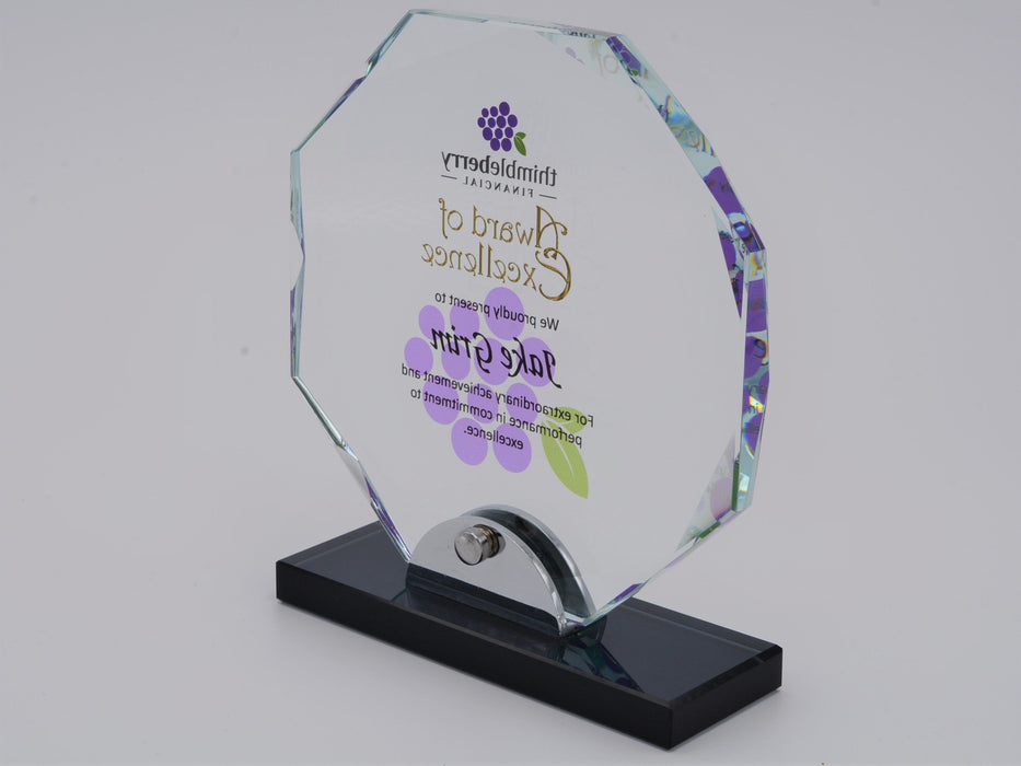 Crystal Octagon on Black Base