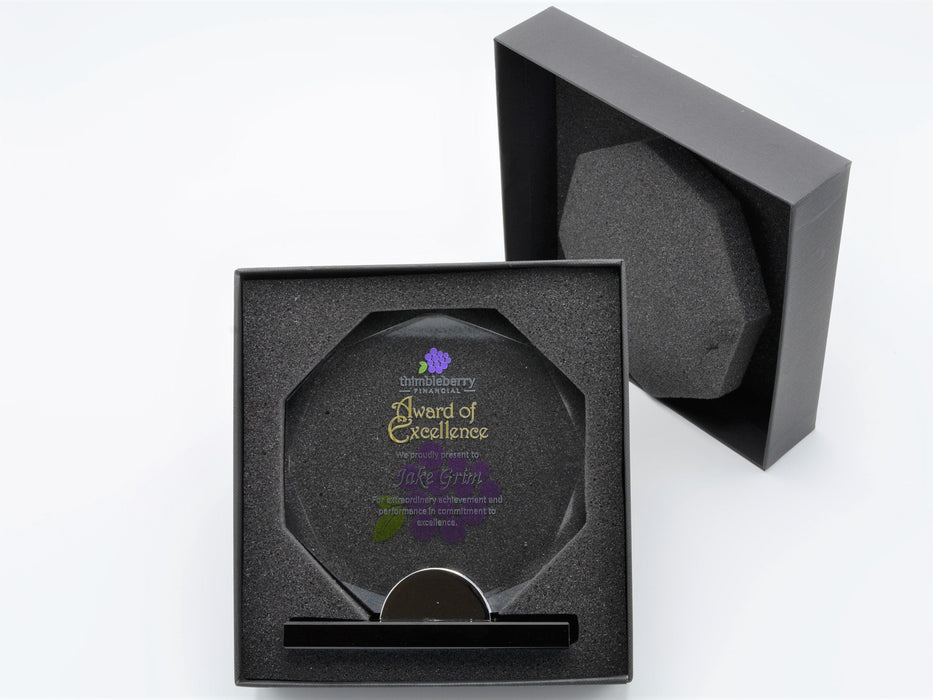 Crystal Octagon on Black Base