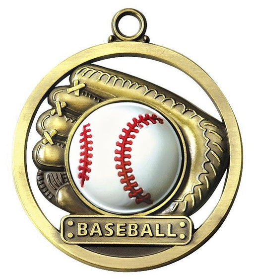 BASEBALL 3-D GAME BALL MEDAL Gold