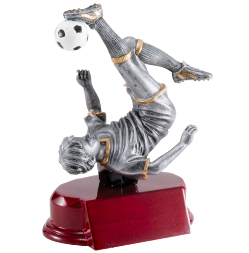 Soccer overhead kick colored resin Trophy