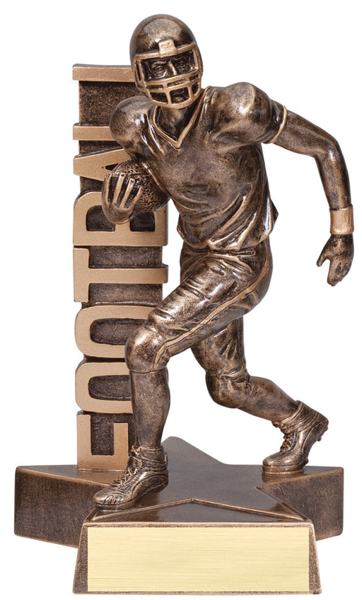 Football Figure Trophy with Sport Name vertically