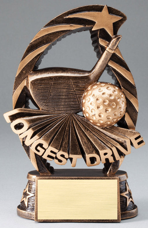 Longest Drive Golf Trophy Resin