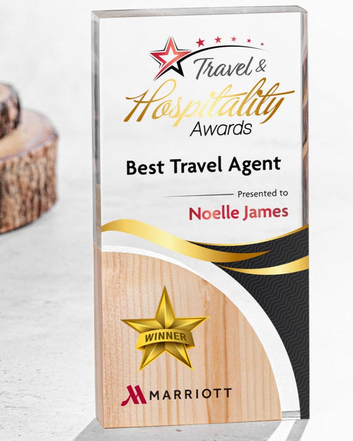 Solid wood and Acrylic Combination Rectangle Award