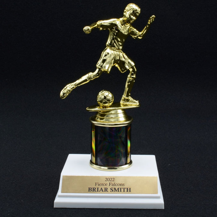 Boy Junior Soccer Trophy with 2" Column