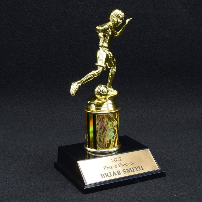 Boy Junior Soccer Trophy with 2" Column