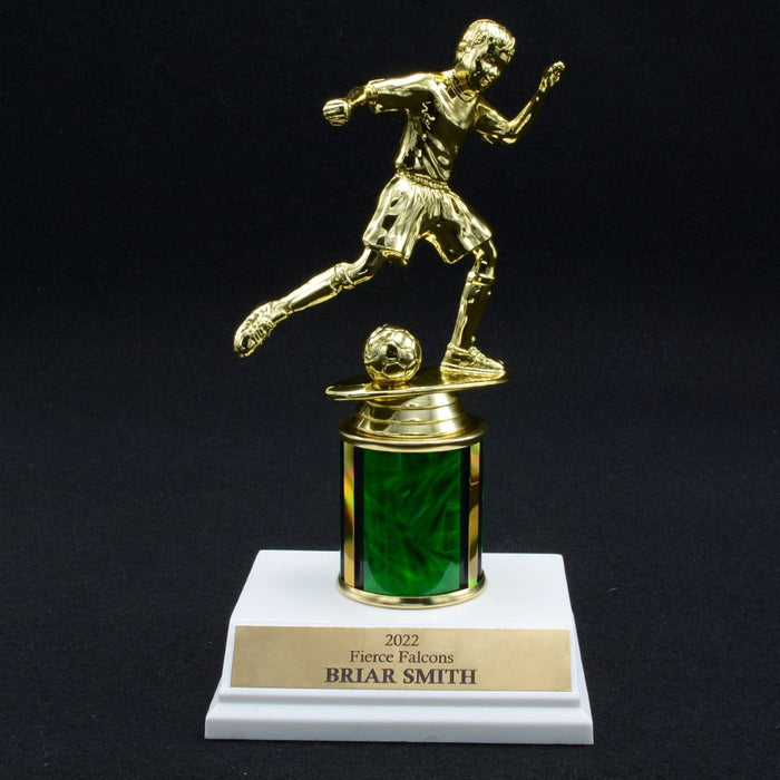 Boy Junior Soccer Trophy with 2" Column