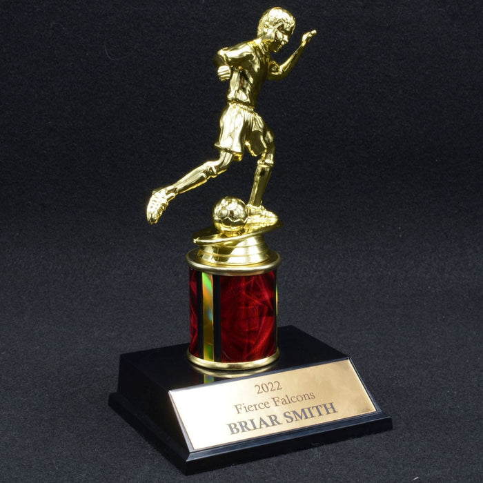 Boy Junior Soccer Trophy with 2" Column