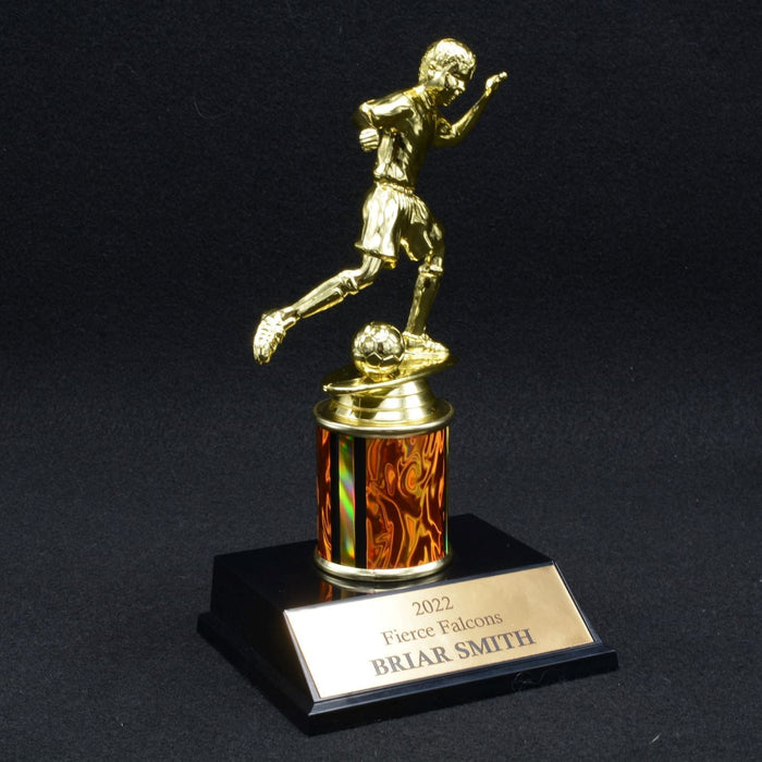 Boy Junior Soccer Trophy with 2" Column