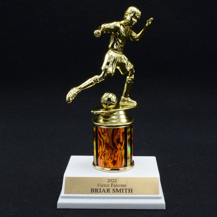 Boy Junior Soccer Trophy with 2" Column