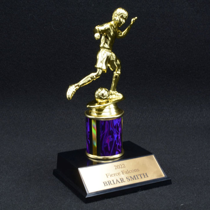 Boy Junior Soccer Trophy with 2" Column