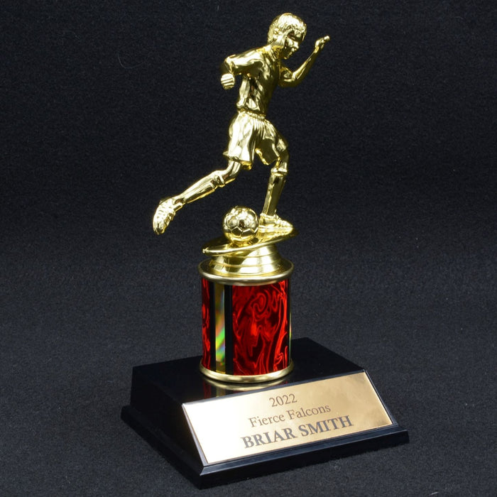 Boy Junior Soccer Trophy with 2" Column