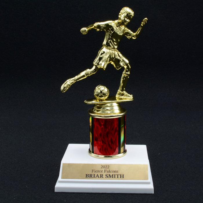 Boy Junior Soccer Trophy with 2" Column