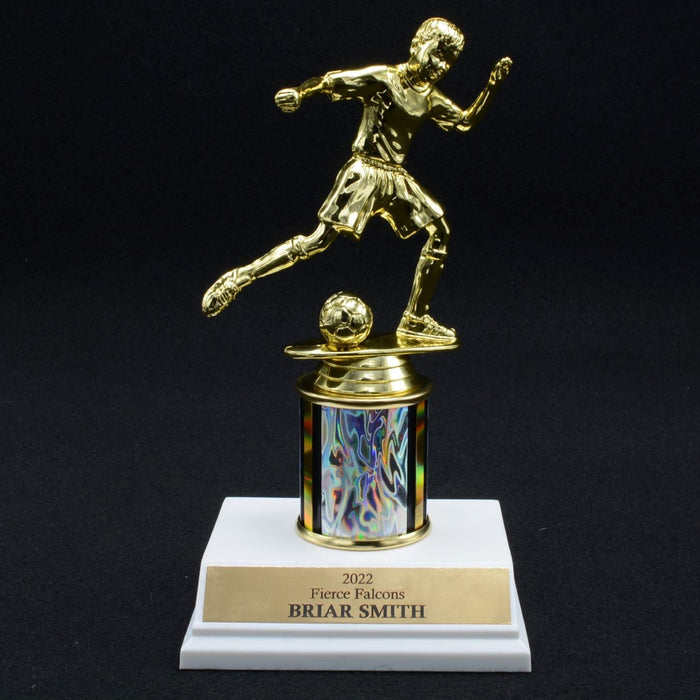 Boy Junior Soccer Trophy with 2" Column