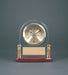 Arch Glass Desk Clock with Metal Posts & Rosewood Piano Finish