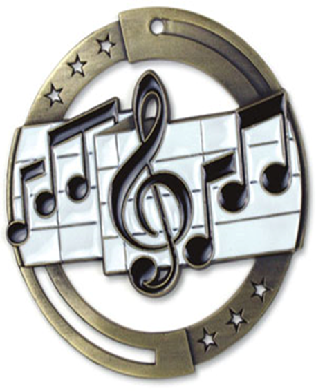 2-3/4" Music Color Enamel M3XL Medals