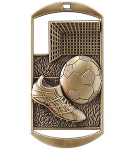 2-3/4" Dog Tag Soccer Medals