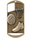 2-3/4" Dog Tag Basketball Medals