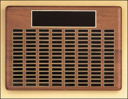 Solid Walnut Perpetual Plaque with Black Brass Name Plates