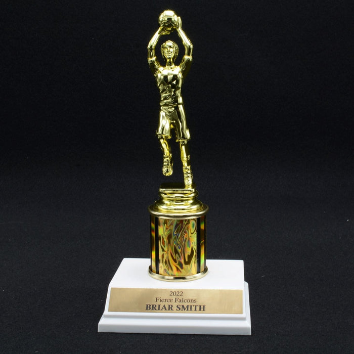 Girl Junior Basketball Trophy with 2" Column