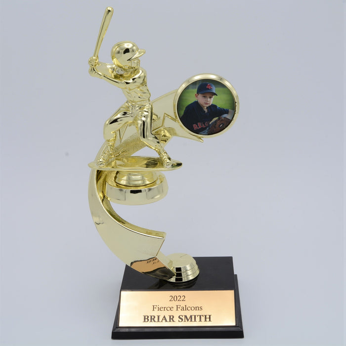 Junior Baseball Trophy with Picture - Boy