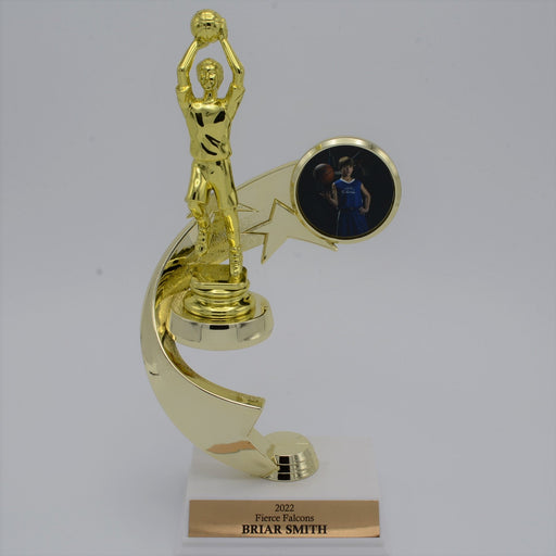 Junior Basketball Trophy with Picture - Boy