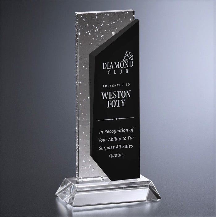 Crystal Solstice Award with bubbled glass
