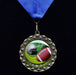Football Star Medal with Colored Dome Insert